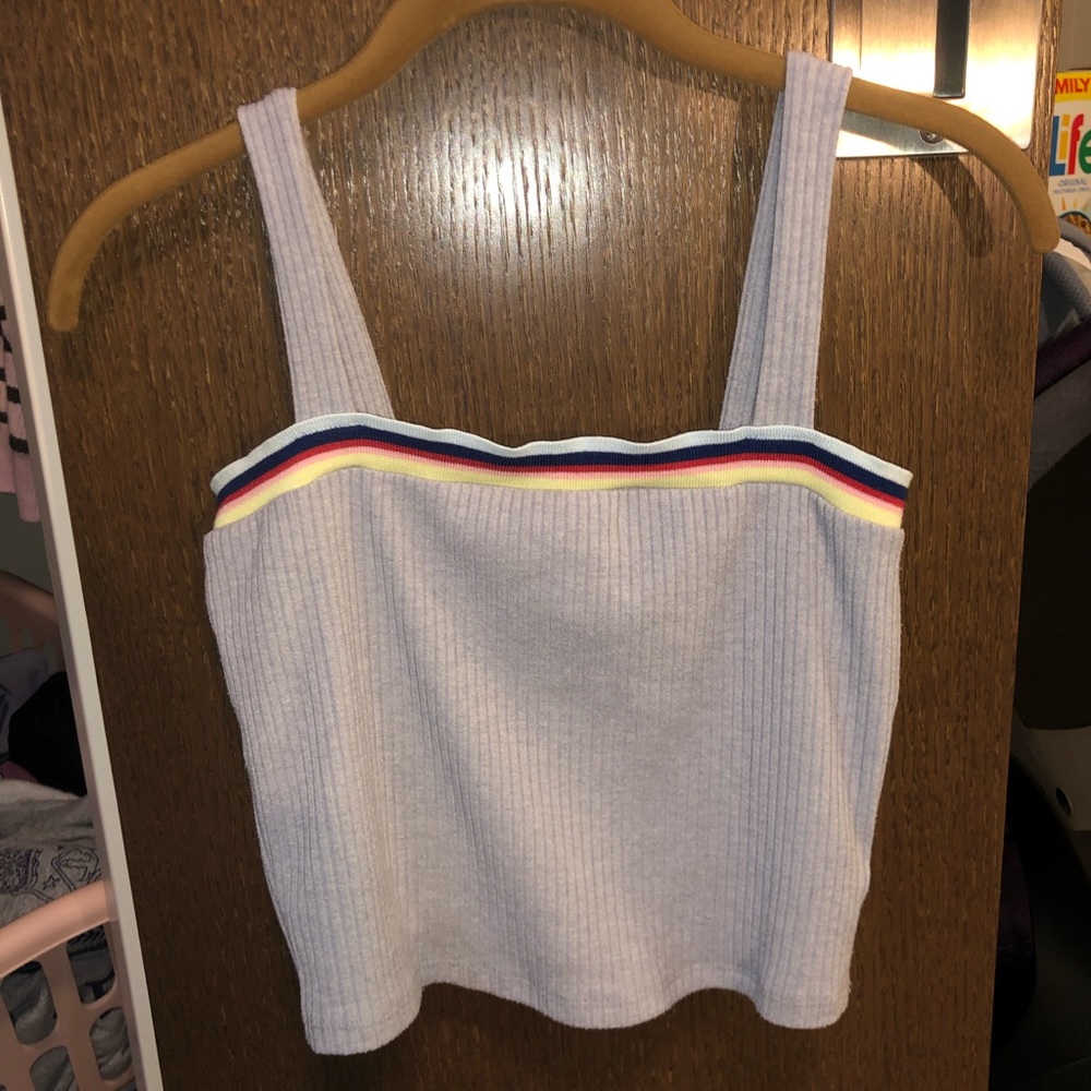 Forever 21 Gray Tank top with rainbow detail !